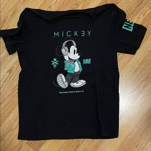 Disney Black and Teal Mickey Mouse Kids T-Shirt